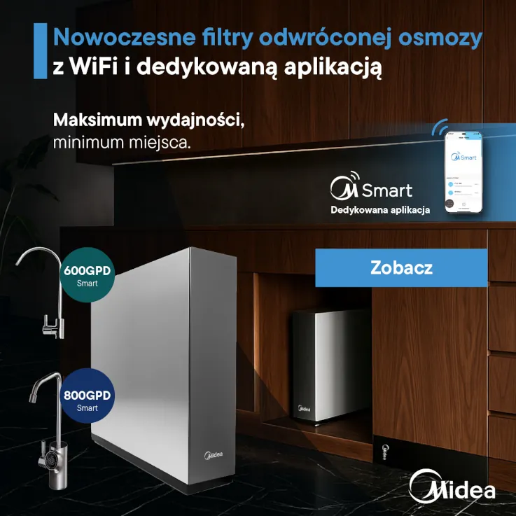Filtry odwróconej osmozy Midea SMART 600GPD i 800GPD