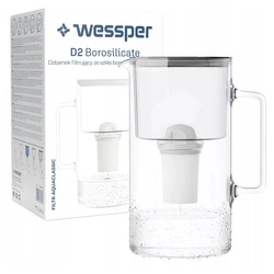 Wessper AquaClassic Crystalline 3L Czarny szklany dzbanek filtrujący